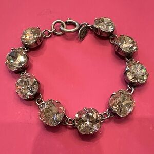 Catherine Popesco France Silver Bracelet with Clear Stones
